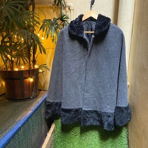 Faux Fur Poncho. Size - M-L